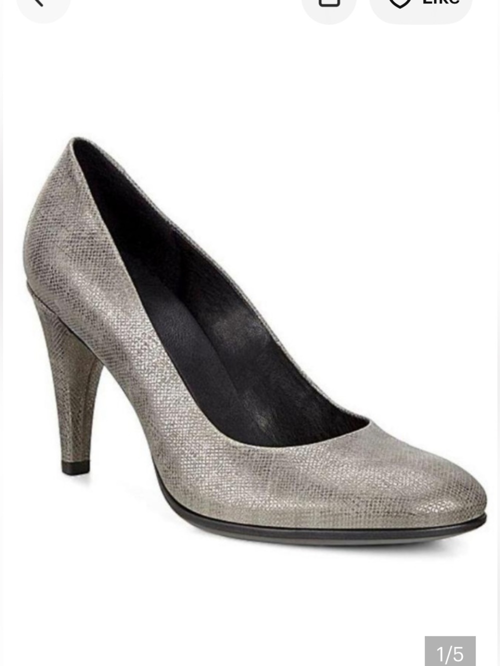 Ecco Shape 75 Sleek platinum gray heels sz EU 39